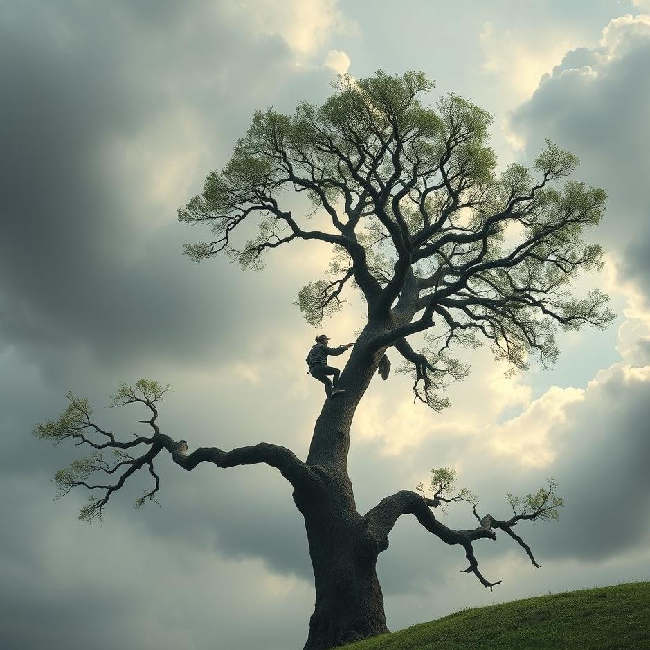 Dream : Climbing a tree out of fear in a dream