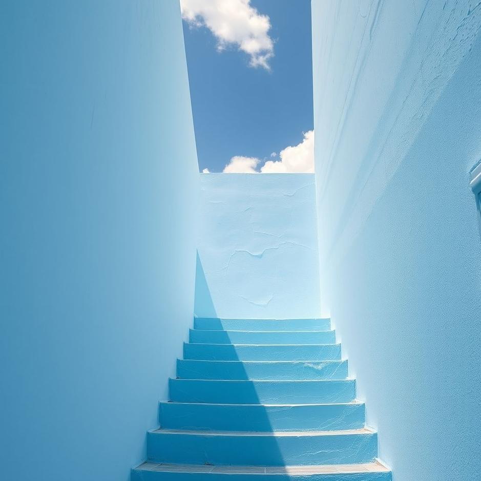 Dream : Climbing blue stairs in a dream