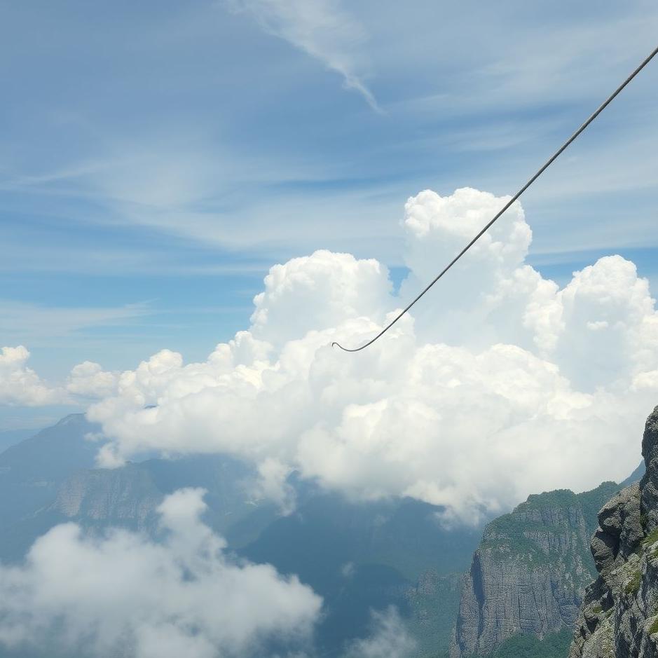 Dream : Climbing high with a rope in a dream