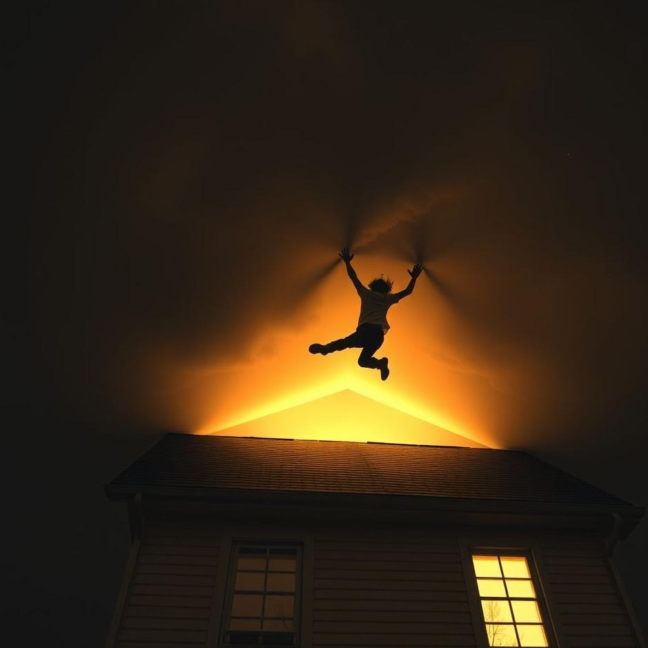 Dream : Climbing on the ceiling of the house in a dream