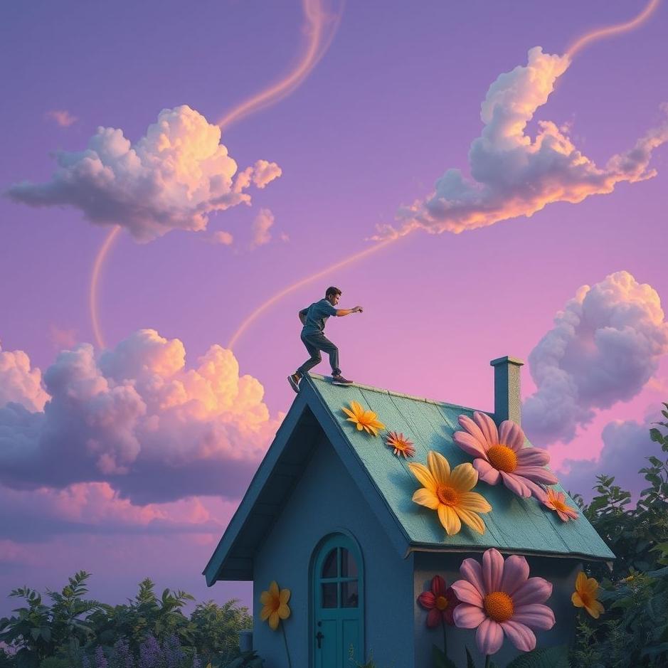 Dream : Climbing on the roof of a house in a dream