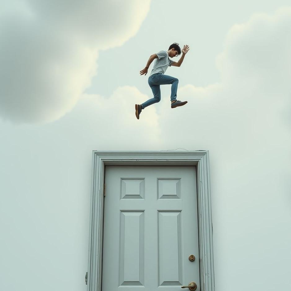 Dream : Climbing on top of a door in a dream