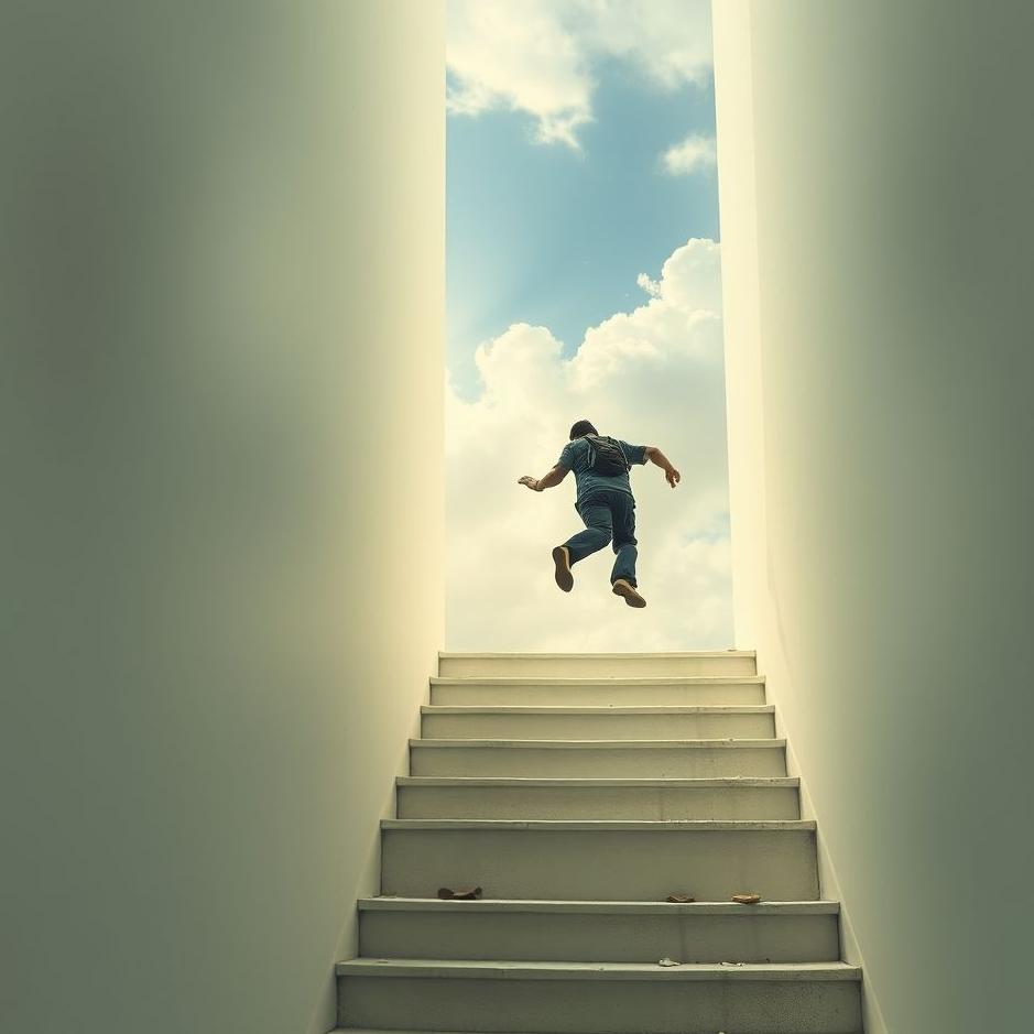 Dream : Climbing stairs and falling in a dream