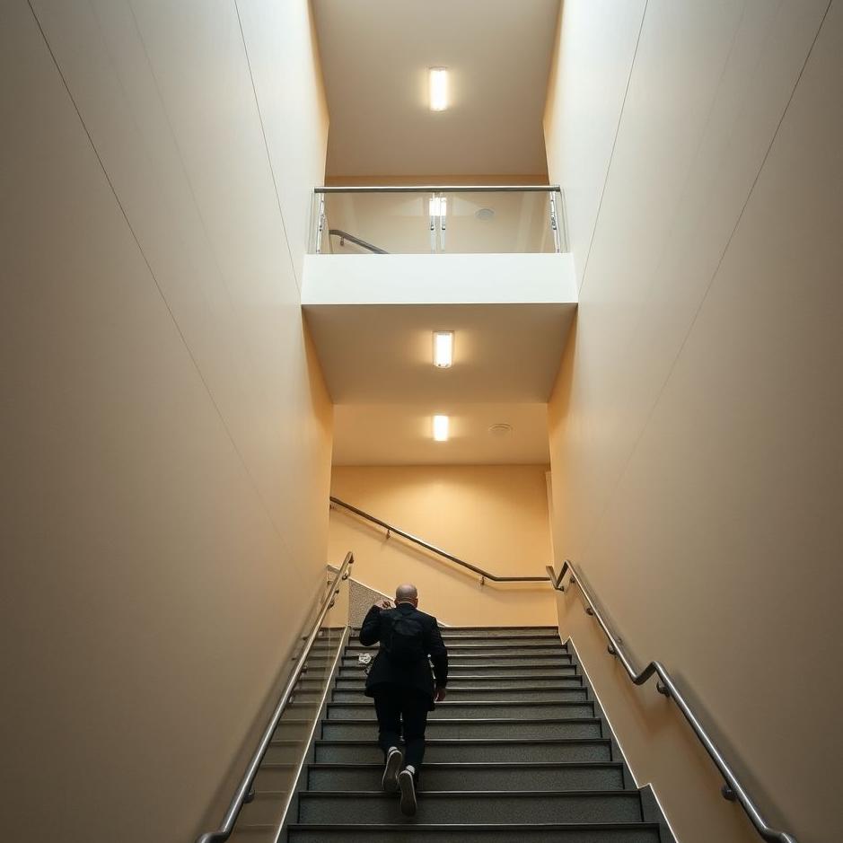 Dream : Climbing stairs in a building 
