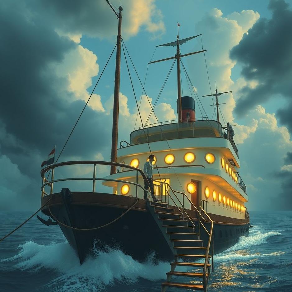 Dream : Climbing stairs on a ship in a dream