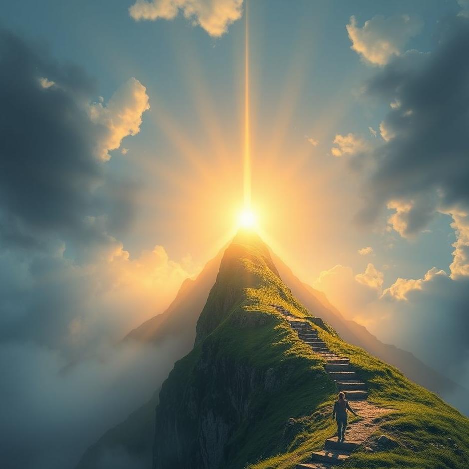 Dream : Climbing the mountain of light in a dream
