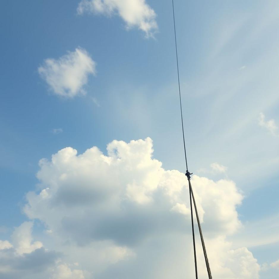 Dream : Climbing the sky with a rope in a dream