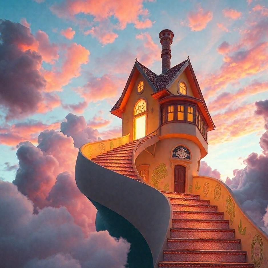 Dream : Climbing to the top floor of a house in a dream
