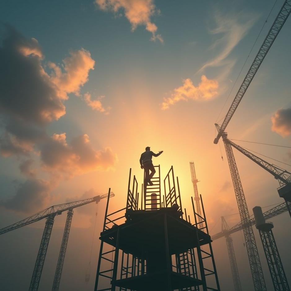 Dream : Climbing to the top of a construction site in a dream