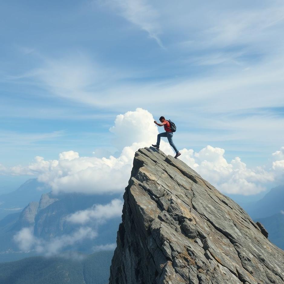 Dream : Climbing to the top of a rock in a dream