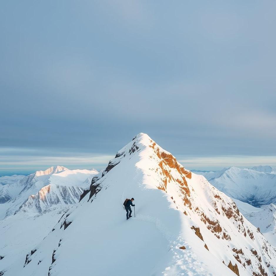 Dream : Climbing to the top of a snowy mountain in a dream