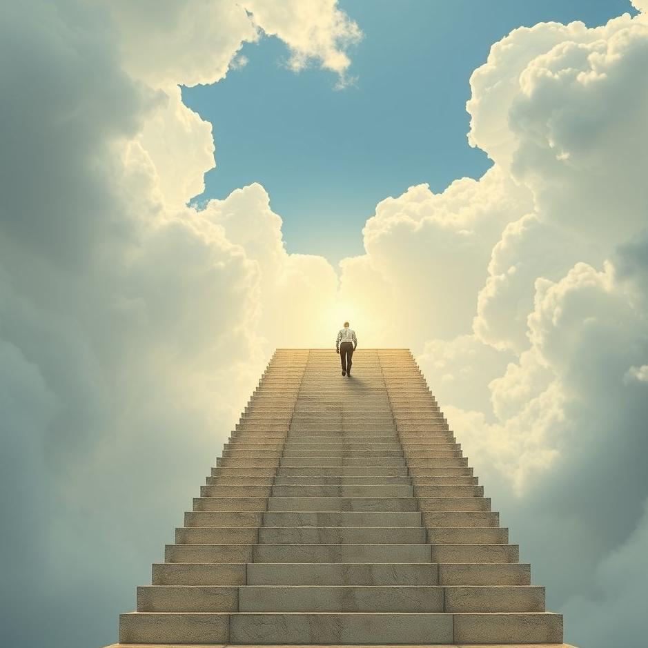 Dream : Climbing up a wide staircase in a dream