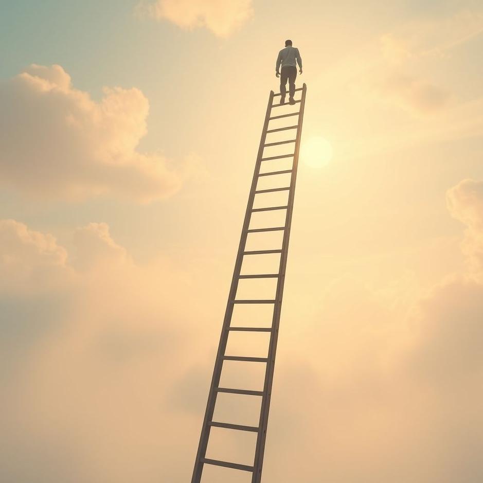 Dream : Climbing up to the roof with a ladder in a dream