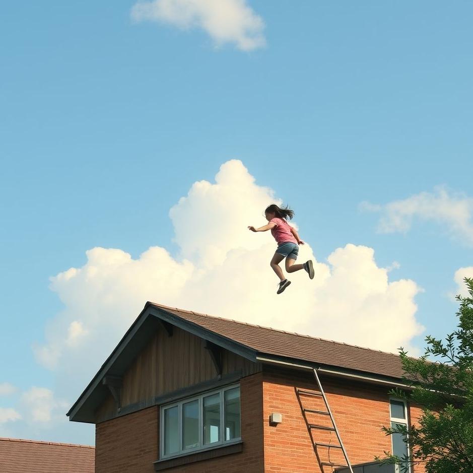 Dream : Climbing up to the school roof in a dream