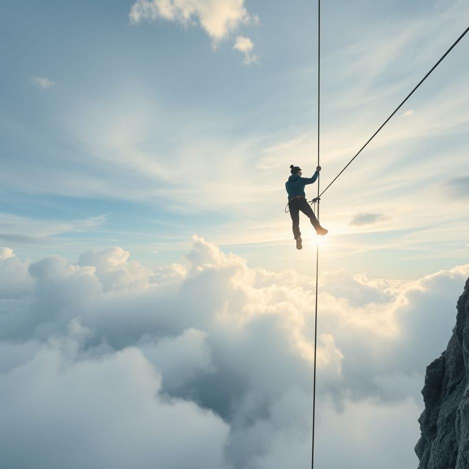 Dream : Climbing with a rope in a dream
