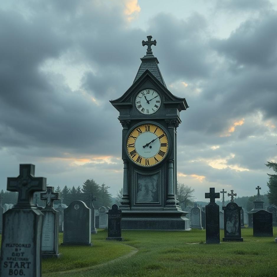 Dream : Clock in a cemetery in a dream