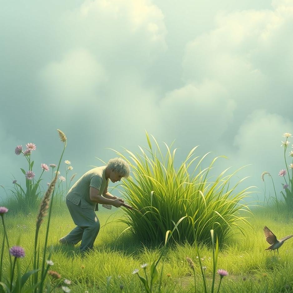 Dream : Collect grass from the garden in the dream