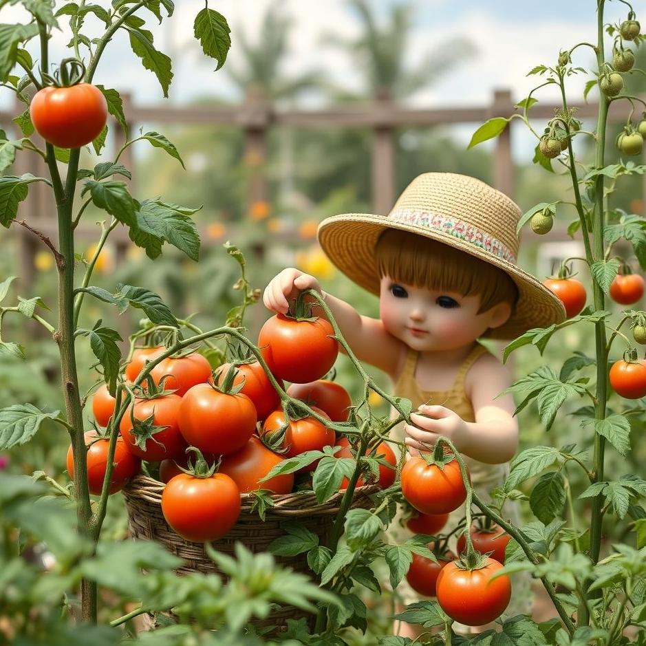 Dream : Collect tomatoes in the garden in the dream
