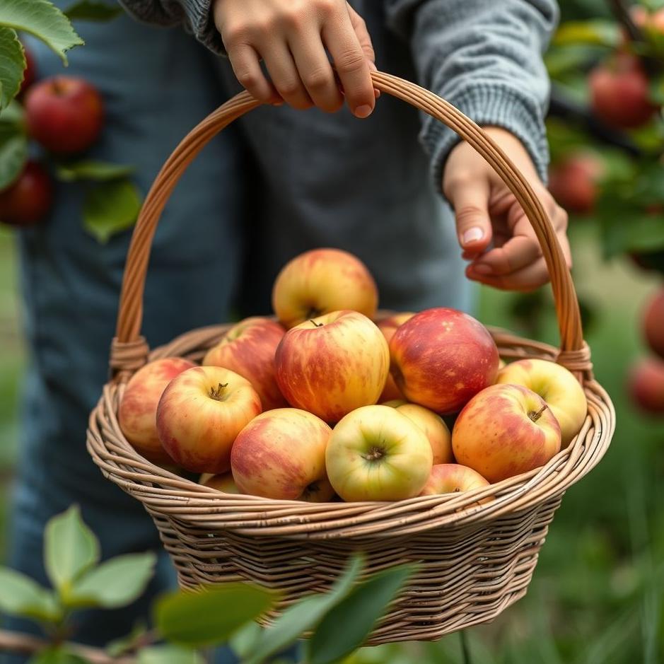 Dream : Collecting apples in a basket
