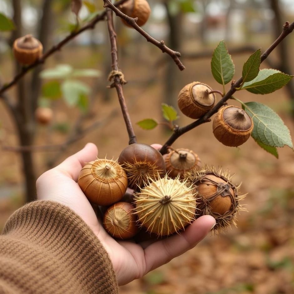 Dream : Collecting chestnuts and walnuts in your dream