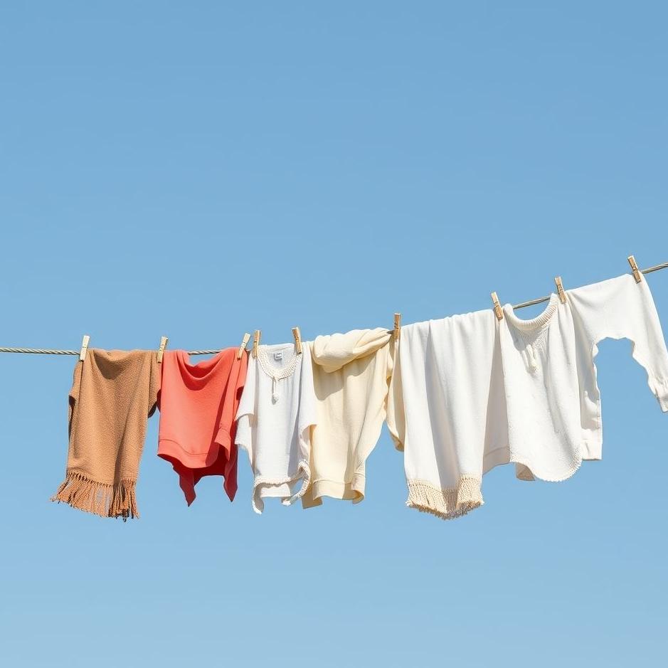 Dream : Collecting clean laundry on a rope