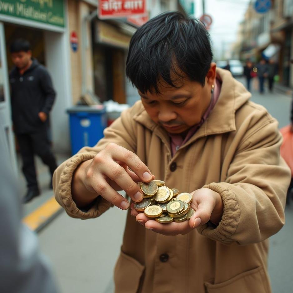 Dream : Collecting coins from the street