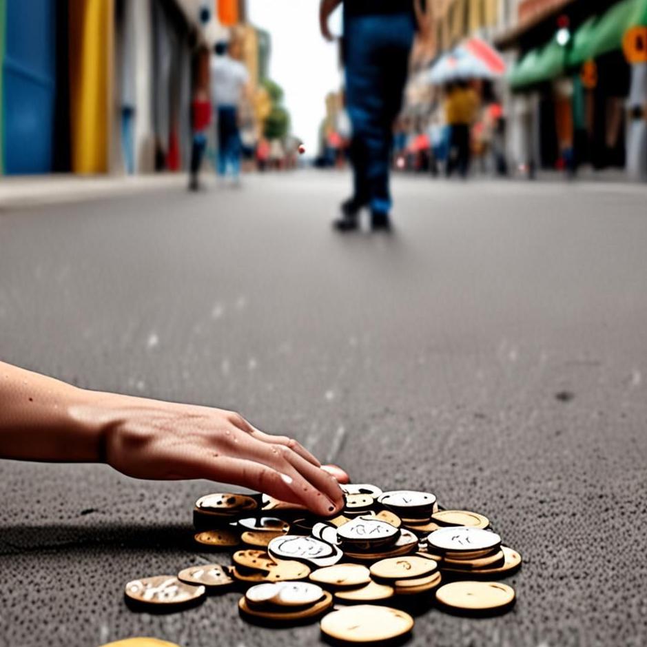 Dream : Collecting coins on the street