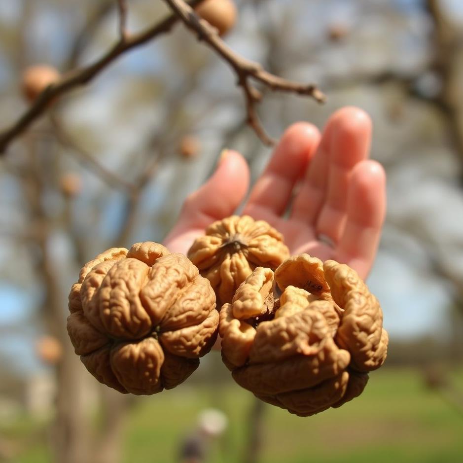 Dream : Collecting cracked walnuts in your dream