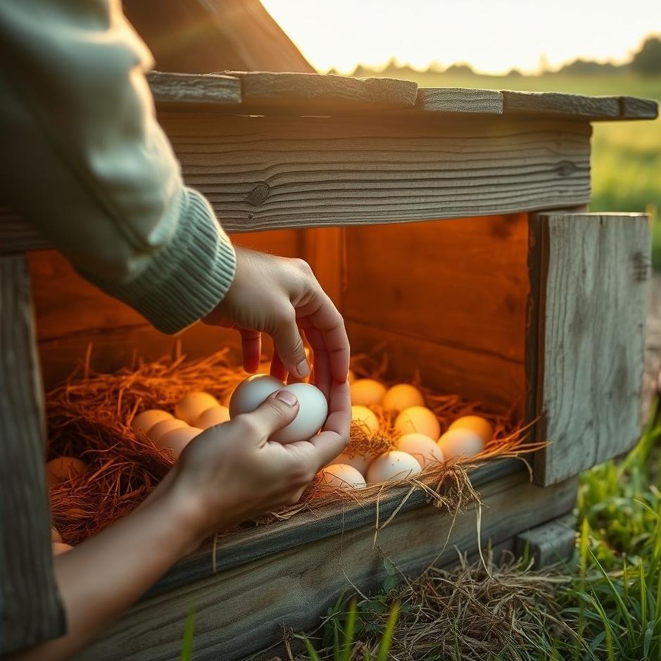 Dream : Collecting eggs from a coop in a dream