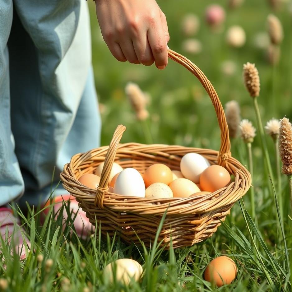 Dream : Collecting eggs with a basket