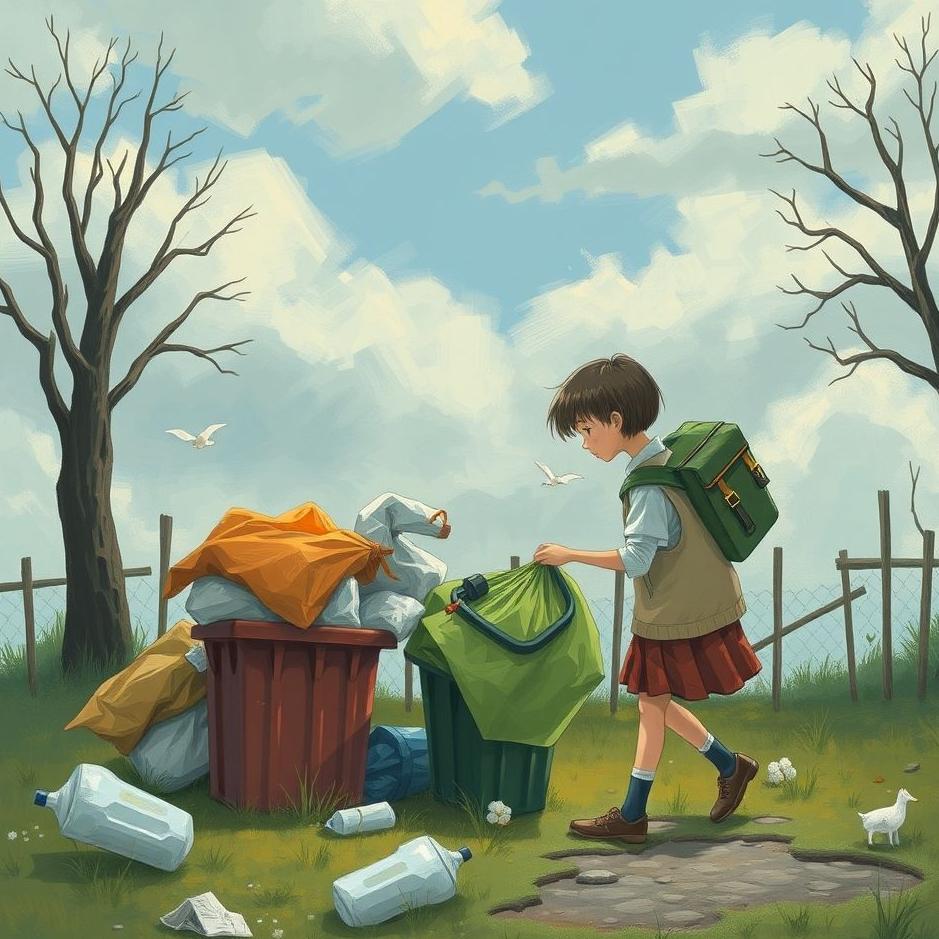 Dream : Collecting garbage at school in a dream