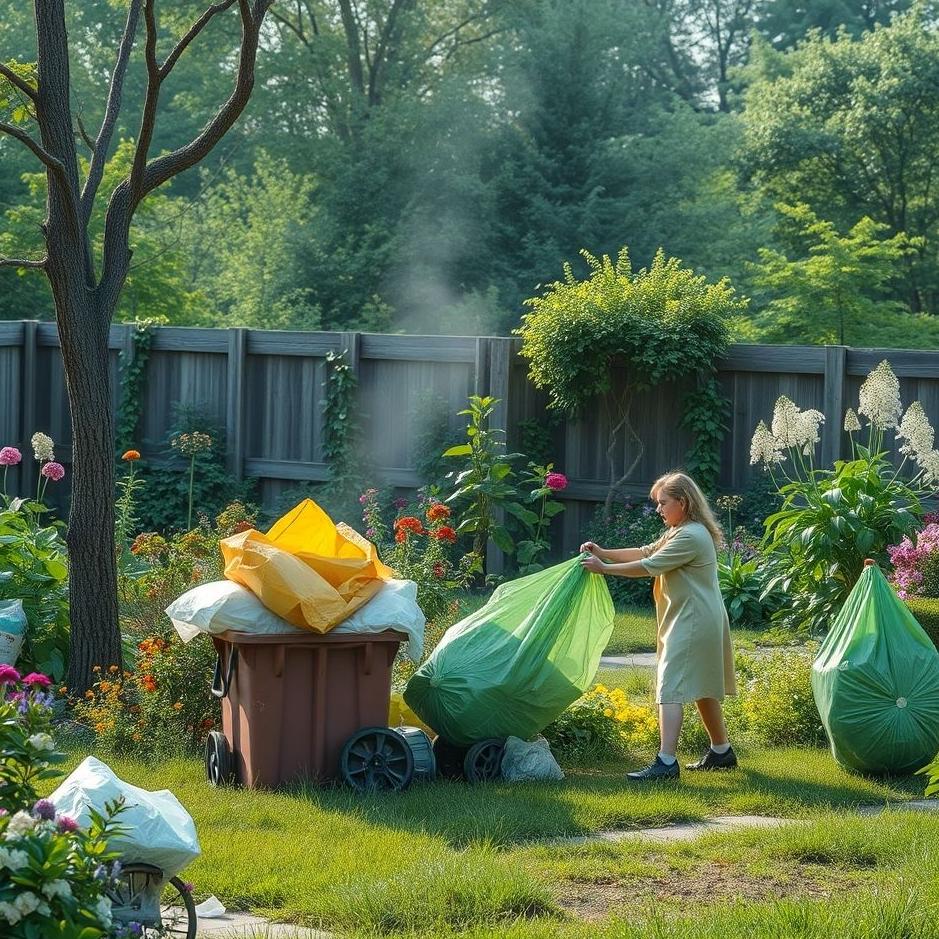 Dream : Collecting garbage in the garden in the dream