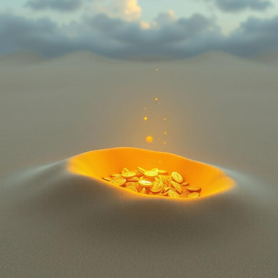 Dream : Collecting gold in sand in a dream