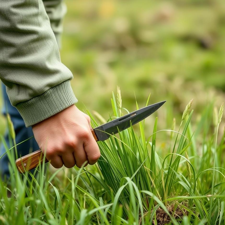 Dream : Collecting grass with a knife 