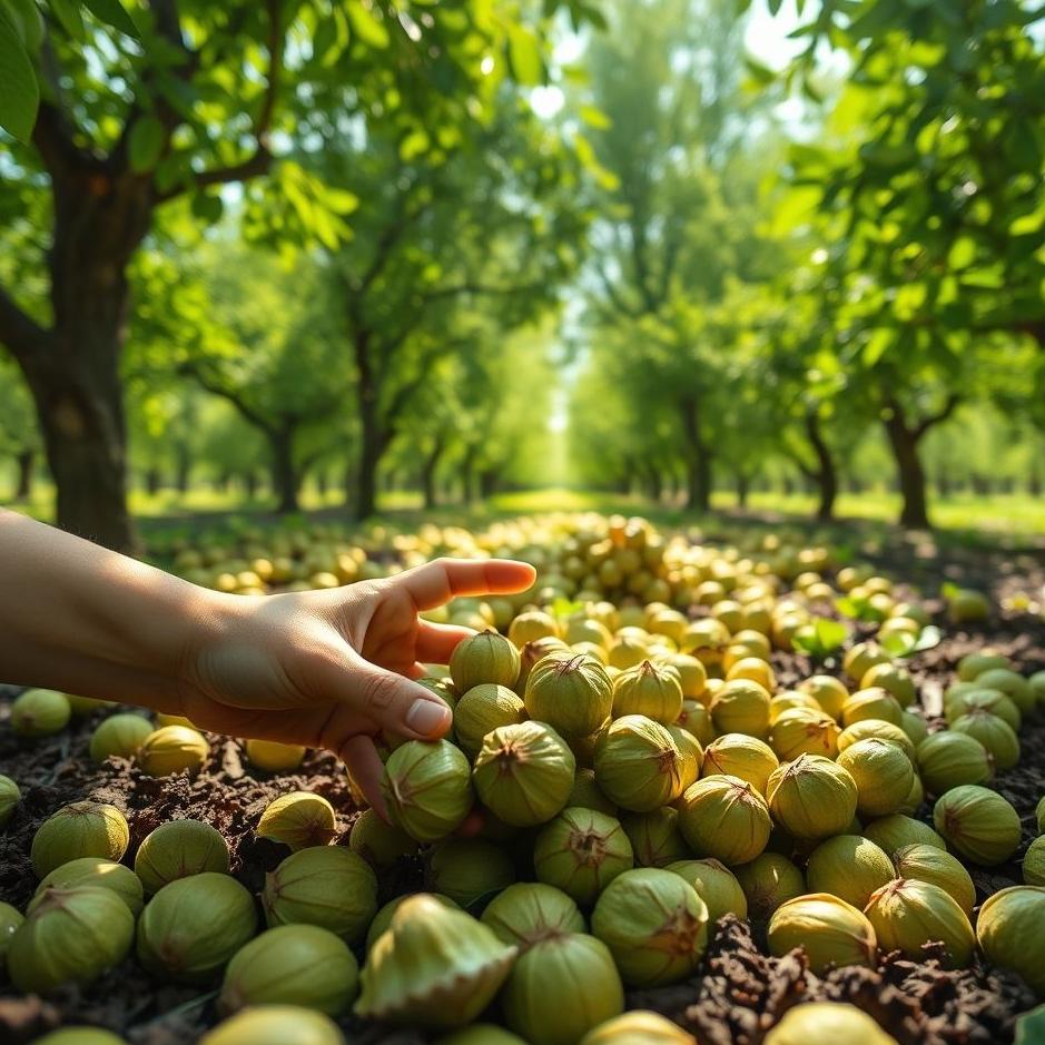 Dream : Collecting green walnuts with shells in your dream