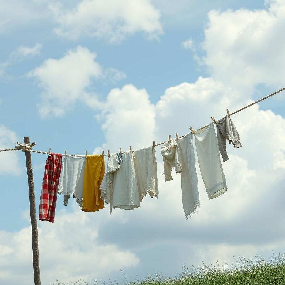 Dream : Collecting laundry from a rope in a dream