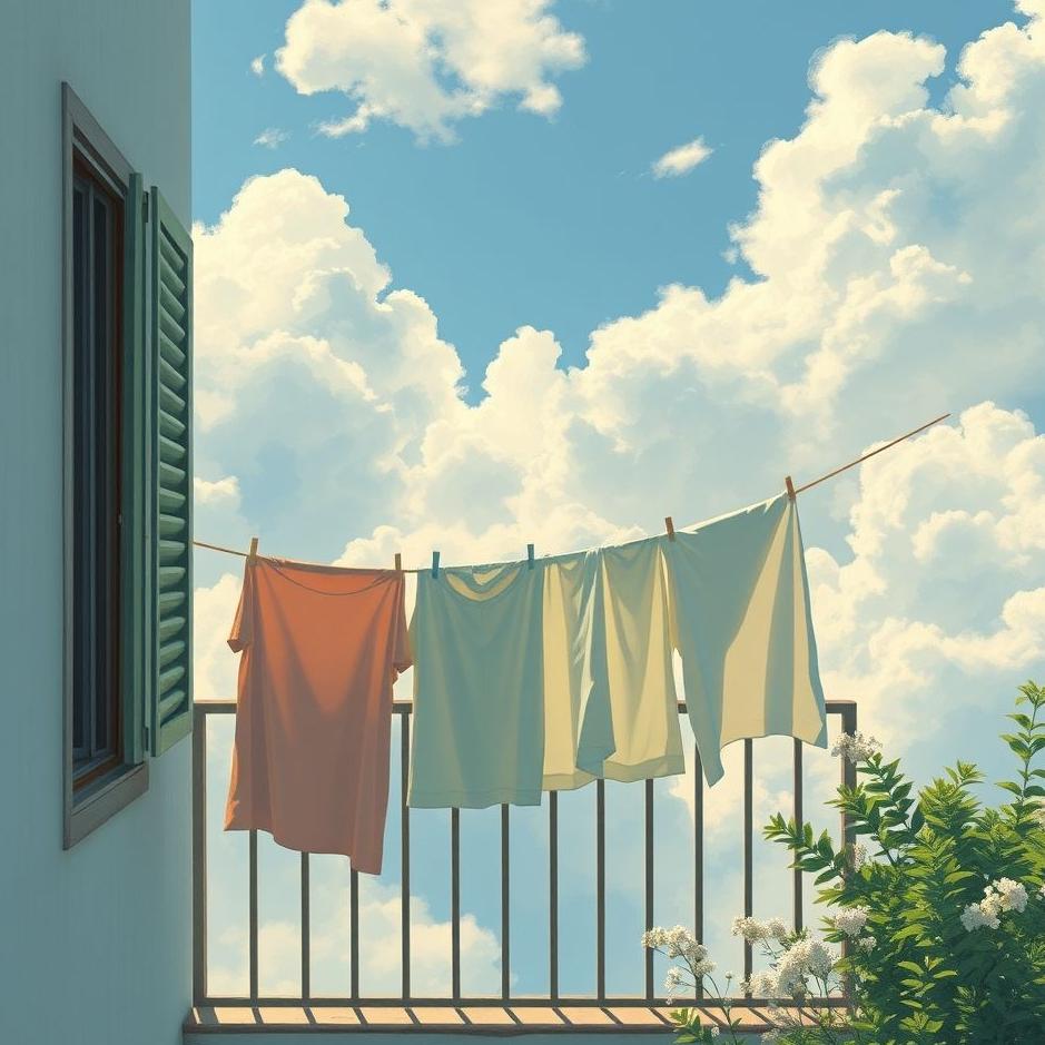 Dream : Collecting laundry on the balcony in a dream