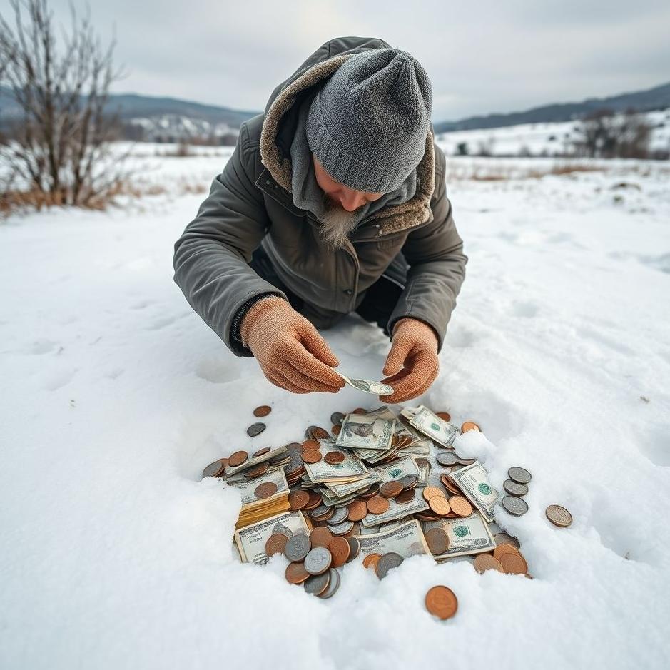 Dream : Collecting money in the snow