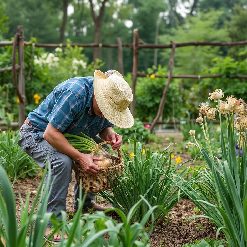 Dream : Collecting onions in the garden in the dream