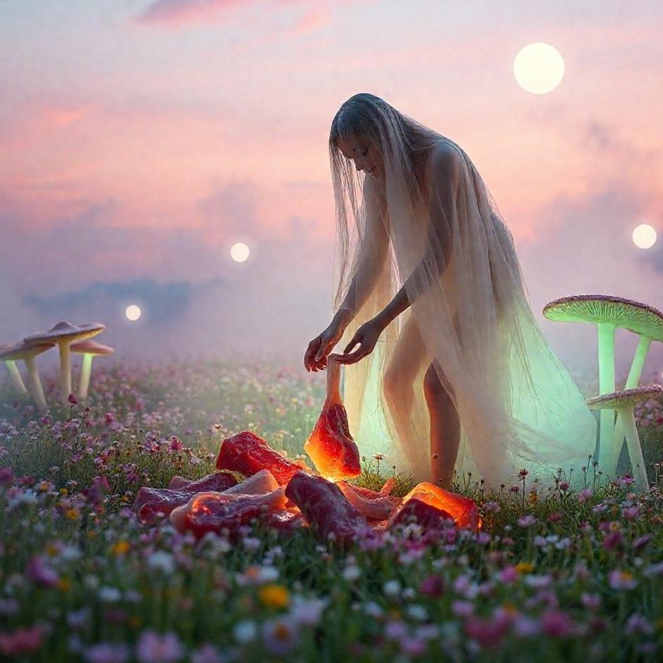 Dream : Collecting pieces of meat in a dream