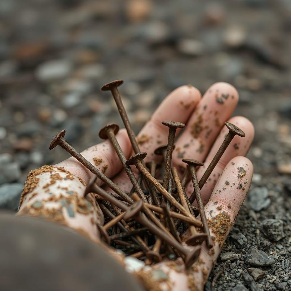 Dream : Collecting rusty nails in your dream