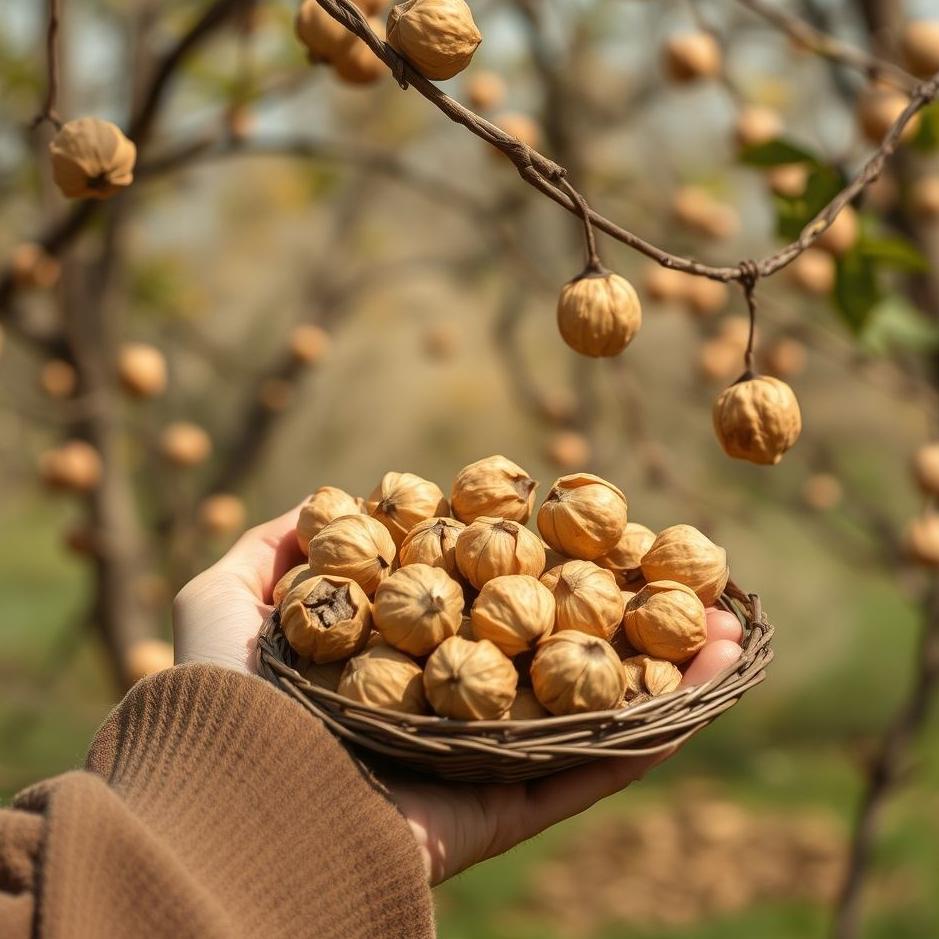 Dream : Collecting shelled walnuts in a dream