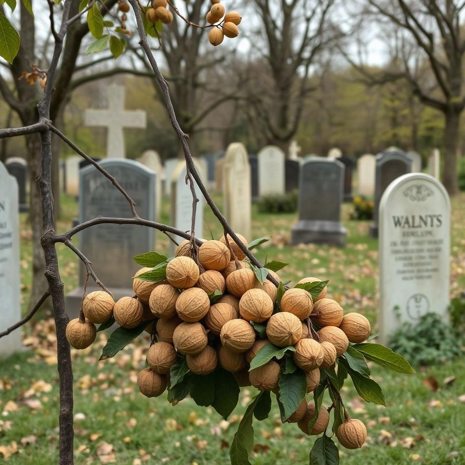 Dream : Collecting walnuts in a cemetery
