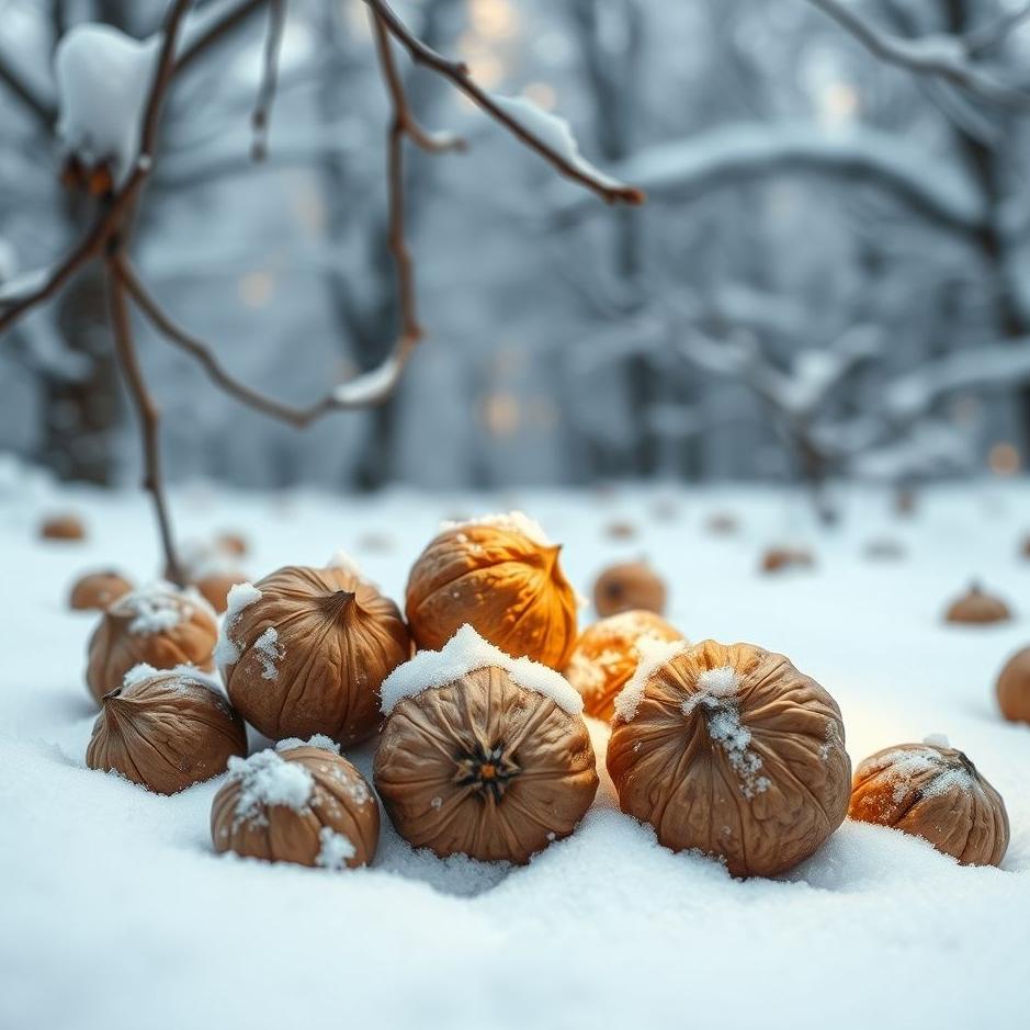 Dream : Collecting walnuts in the snow in your dream