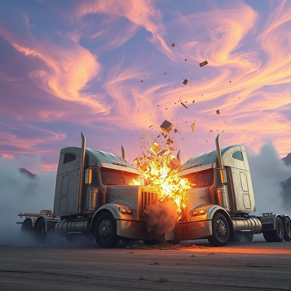 Dream : Collision of trucks in a dream
