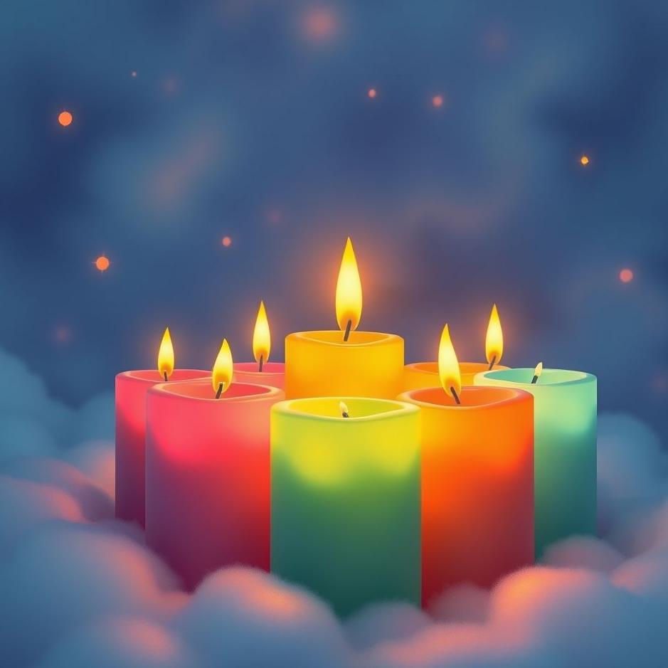 Dream : Colored candles in a dream