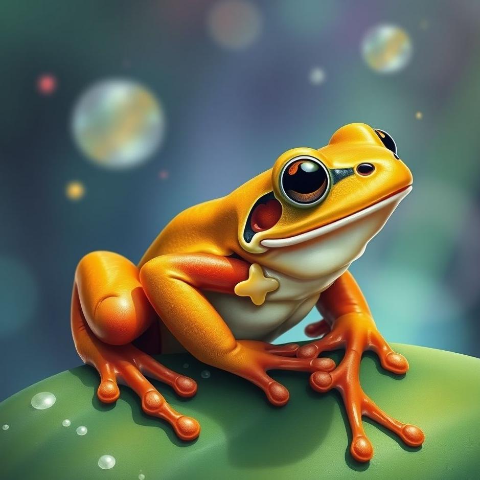 Dream : Colored frog in a dream