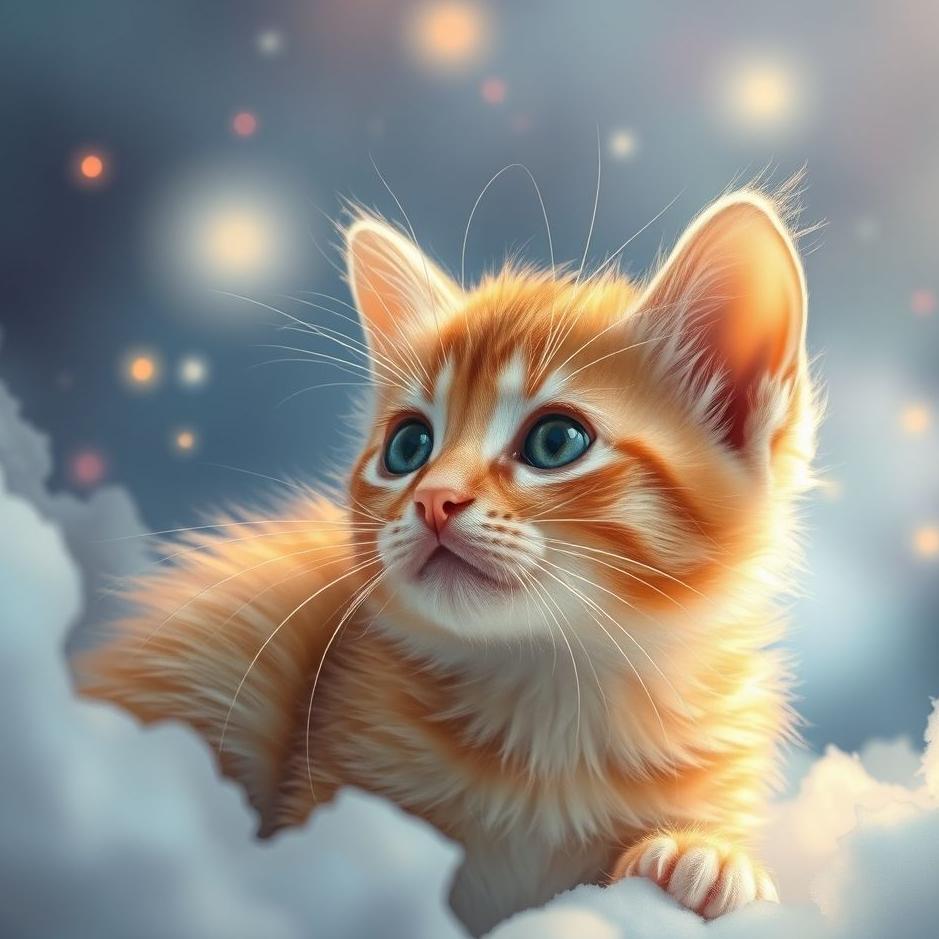 Dream : Colored kitten in a dream