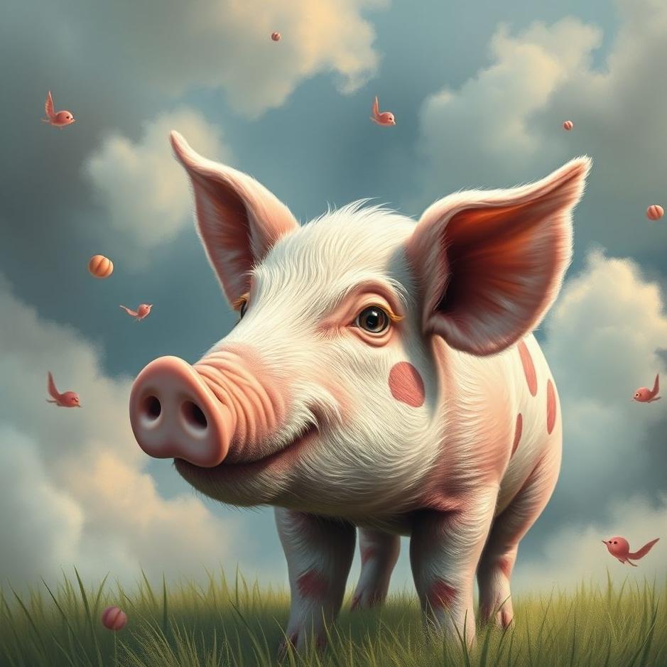 Dream : Colored pig in a dream