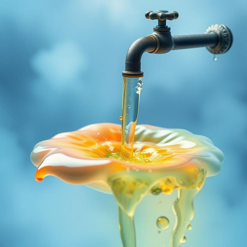 Dream : Colored water flowing from a tap in a dream